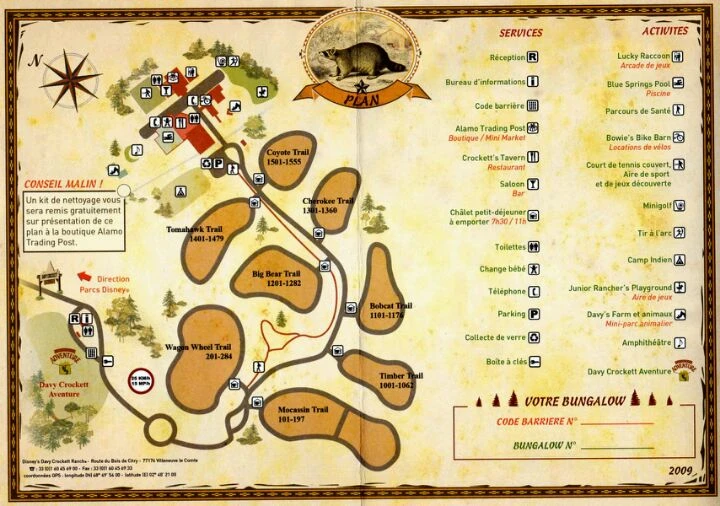 Map of the Disney Davy Crockett Ranch resort
