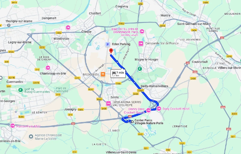 Villages Nature Disneyland Paris Situation Map