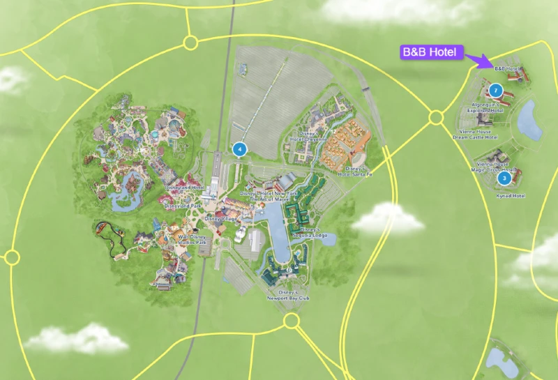 B&B Hotel Disneyland Paris situation map