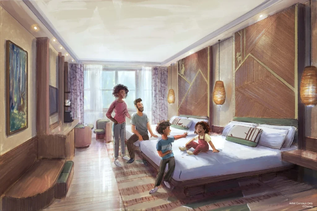 Disney Sequoi Lodge renovated family room concept art