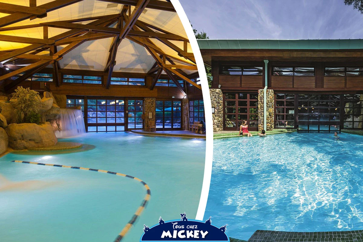 Piscines extérieur et intérieur du Disney Sequoia Lodge