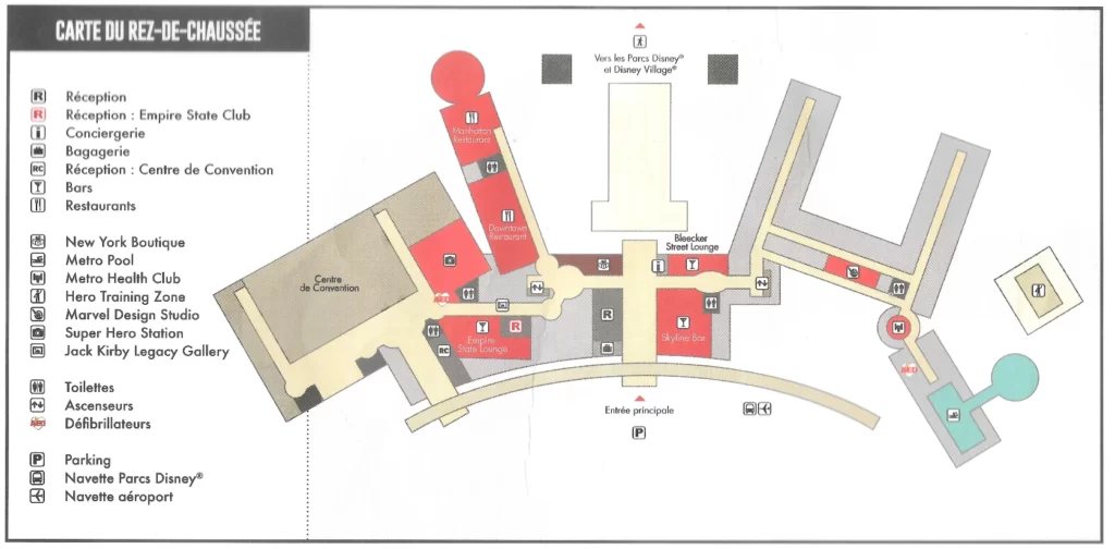 Plan de l'hôtel Marvel Disney