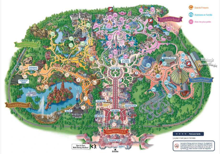 Plan du Disneyland Park 2023