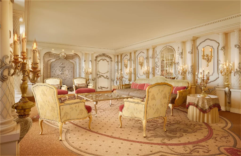 Salon de la suite princière la Belle et la Bête