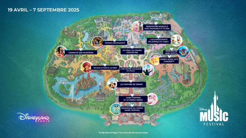 Carte des animations du Disney Music Festival