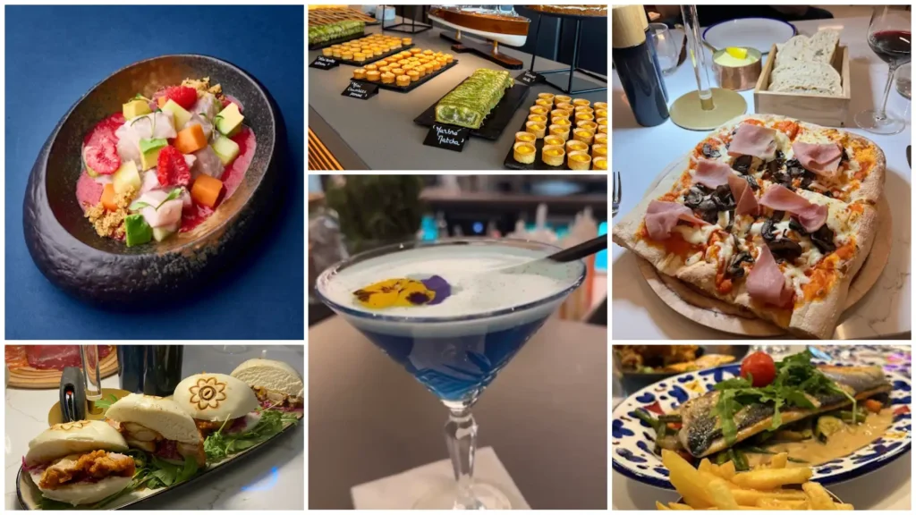 Plats cuisine du monde et boissons au restaurant Nomad Serris