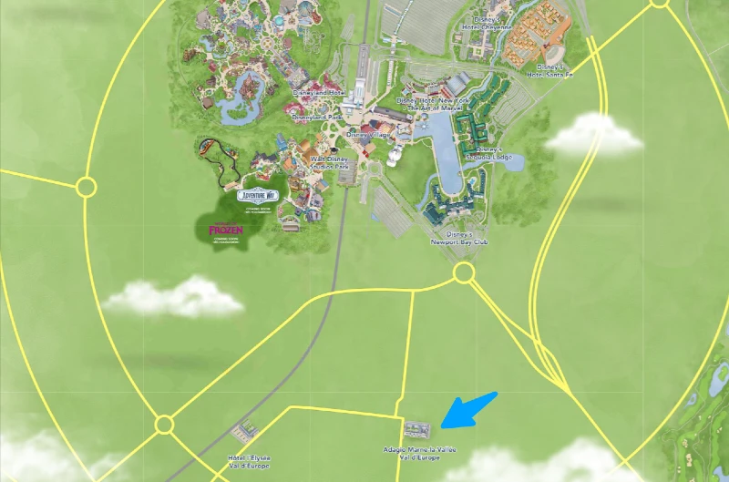 Plan de situation de l'Adagio Appart Hotel Disney