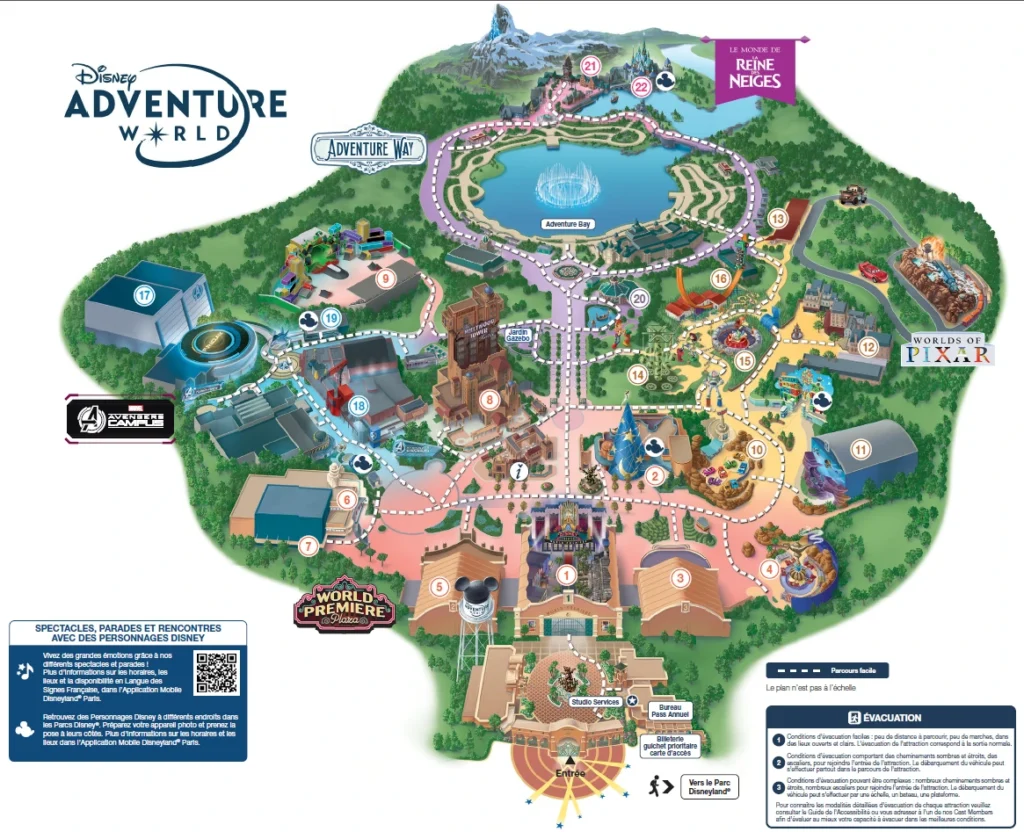 Plan papier du Disney Adventure World 2026